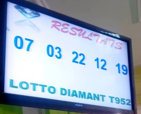 Les résultats ou numeros gagnants du lotto Diamant tirage 942.