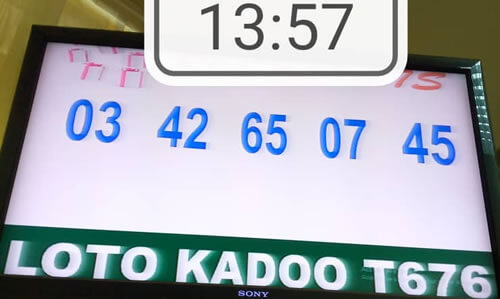 Résultats du loto Kadoo tirage 676