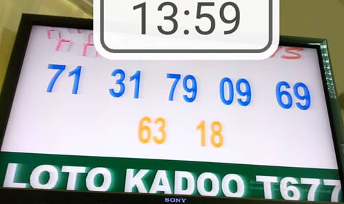 Résultats ou numéros gagnants du loto Kadoo tirage 677
