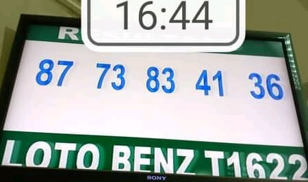 Résultats ou numéros gagnants du loto Benz tirage 1622