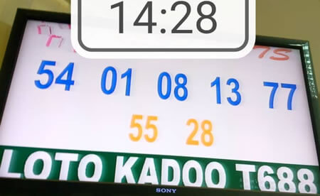 Résultats ou numéros gagnants du loto Kadoo tirage 688