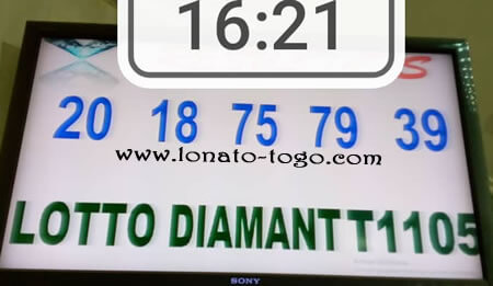 Résultats ou numéros gagnants du lotto Diamant tirage 1105