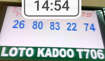 Résultats du loto Kadoo tirage 706