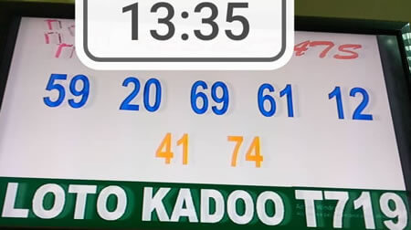 Résultats du loto Kadoo tirage 719