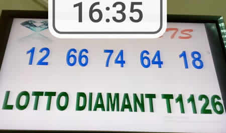Résultats du lotto Diamant tirage 1126