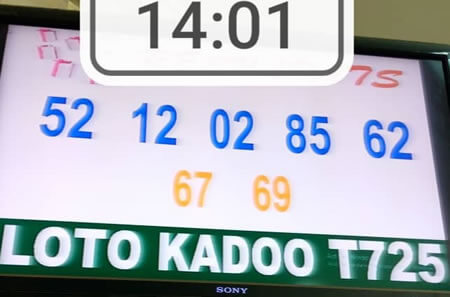 Résultats du loto Kadoo tirage 725
