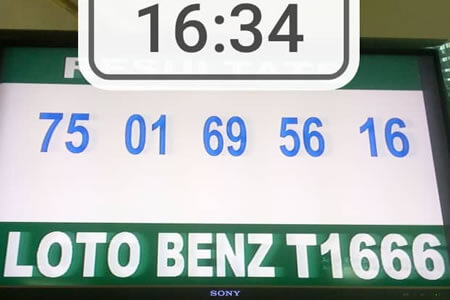 Résultats du loto Benz tirage 1666