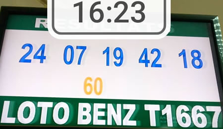 Résultats du loto Benz tirage 1667