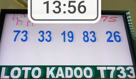 Résultats du loto Kadoo tirage 733