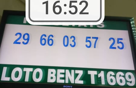Résultats du loto Benz tirage 1169