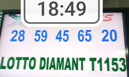 Résultats du lotto Diamant tirage 1153