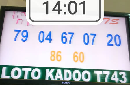 Résultats du loto Kadoo tirage 743