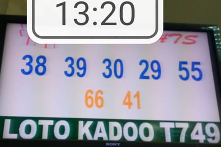 Résultats du loto Kadoo tirage 749