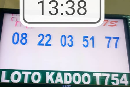 Résultats du loto Kadoo tirage 754