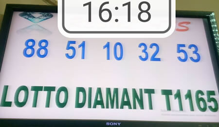Résultats du lotto Diamant tirage 1165