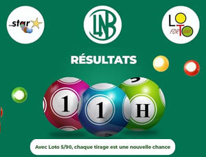 Résultats du 1er tirage du loto fortune jeudi 11h de la Loterie Nationale du Bénin (LNB)