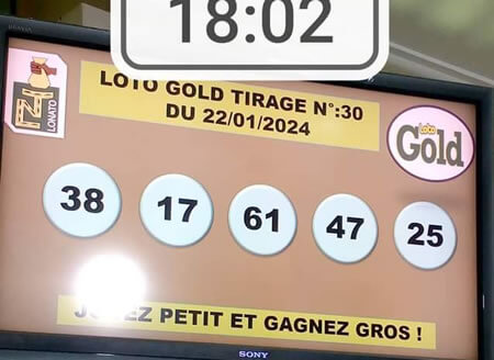 Résultats Loto Gold tirage 30