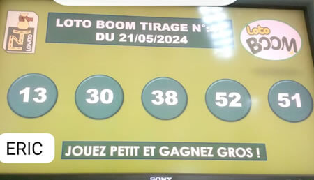 Résultats du loto BOOM tirage 47