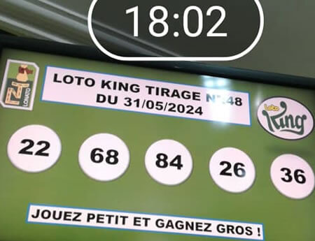 Résultats du loto KING tirage 48