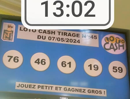 Résultats du loto Cash tirage 45