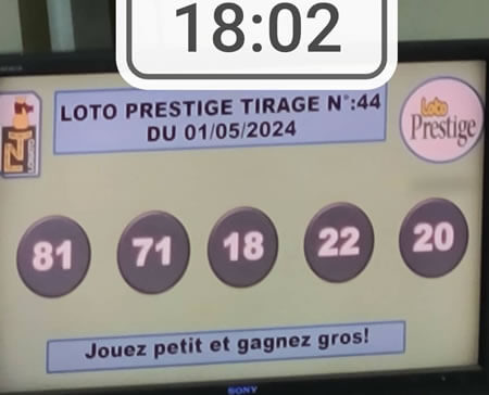 Résultats du loto PRESTIGE tirage 44