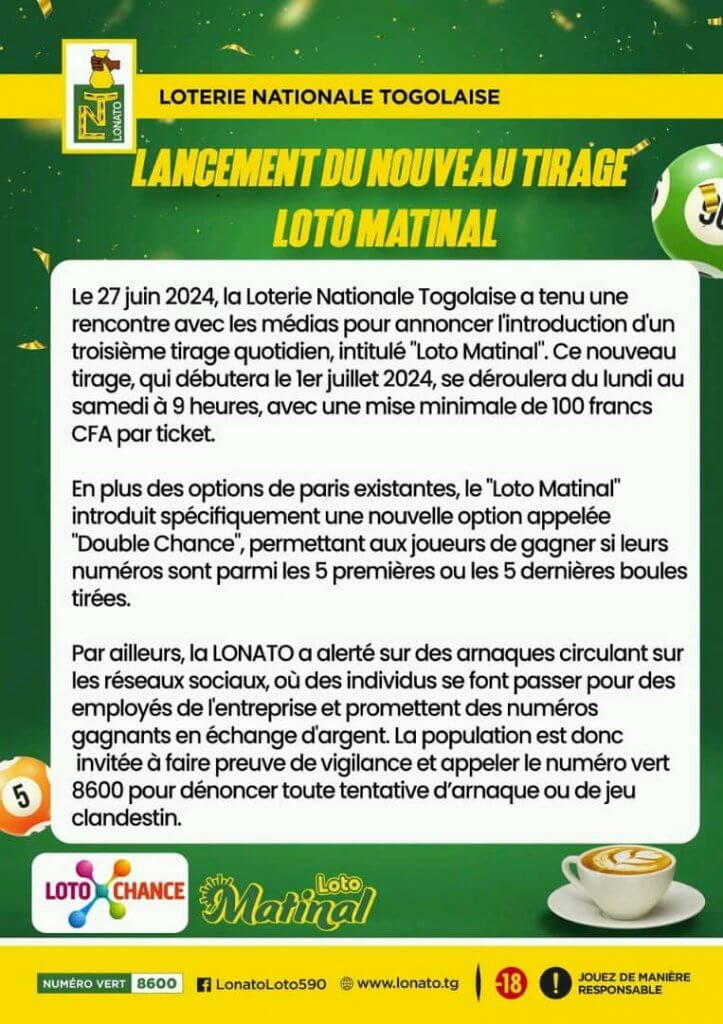 Loto Matinal: Lancement d'un troisième tirage