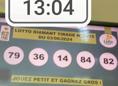 Résultats du loto Diamant tirage 1215