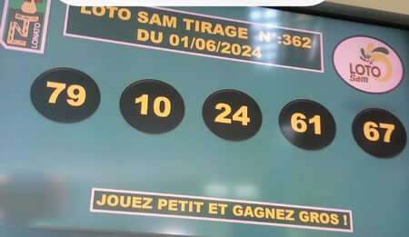 Résultats du loto SAM tirage 362