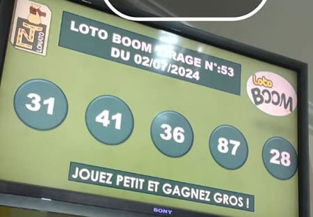 Résultats du loto BOOM tirage 53