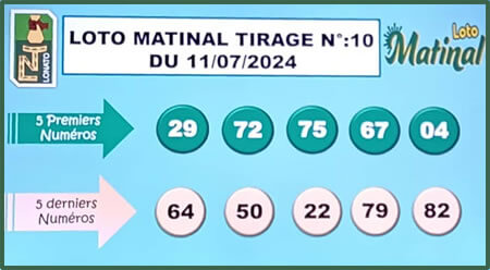 Résultats du loto Matinal tirage n° 10