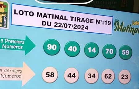 Résultats du loto Matinal tirage 19