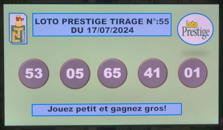 Résultats du loto PRESTIGE tirage 55