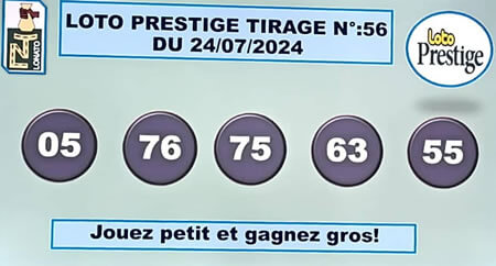 Résultats du loto PRESTIGE tirage 56