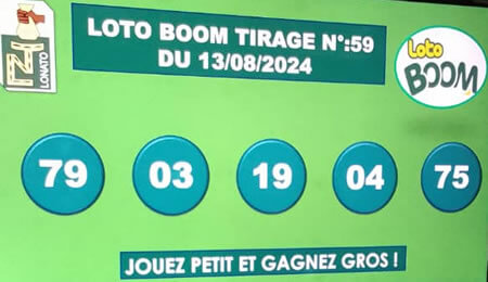 Résultats du loto BOOM tirage 59