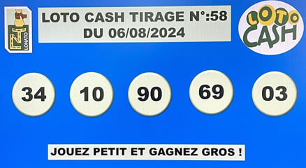 Résultats du loto Cash tirage 58