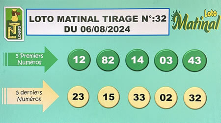 Résultats du loto Matinal tirage 32