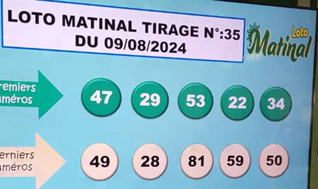 Résultats du loto Matinal tirage 35