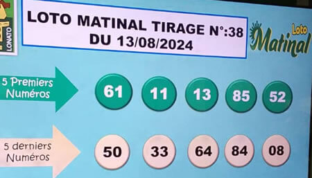 Résultats du loto Matinal tirage 38