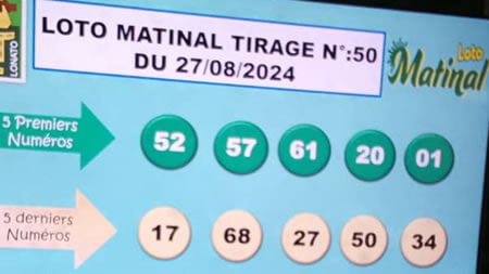 Résultats du loto Matinal tirage 50