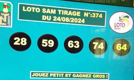 Résultats du loto SAM tirage 374