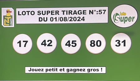 Résultats du loto Super tirage 57