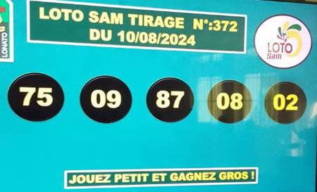 Résultats du loto SAM tirage 372