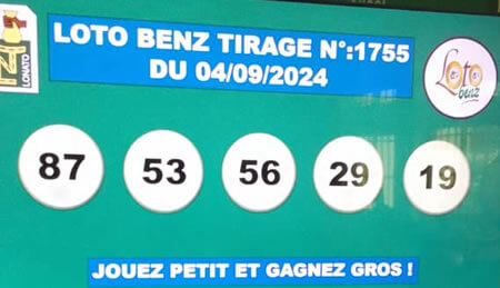 Résultats du loto Benz tirage 1755