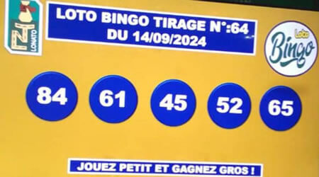 Résultats du loto BINGO tirage n° 64