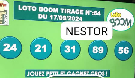 Résultats du loto BOOM tirage 64