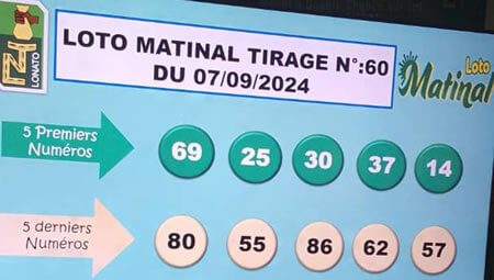 Résultats du loto Matinal tirage 60