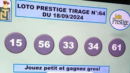 Résultats du loto PRESTIGE tirage 64