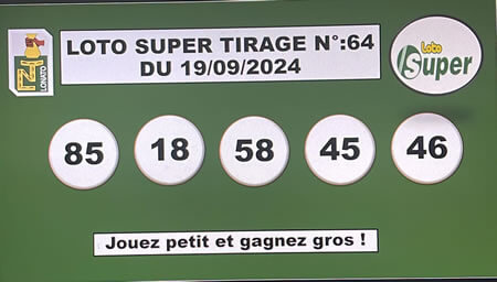 Résultats du loto Super tirage 64