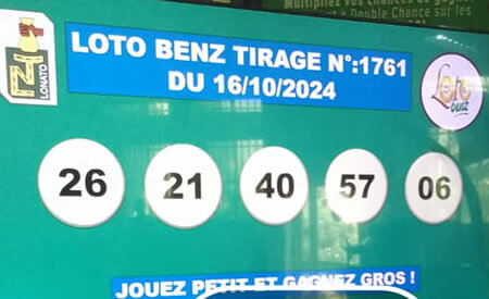 Résultats du loto Benz tirage 1761