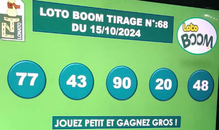 Résultats du loto BOOM tirage 68